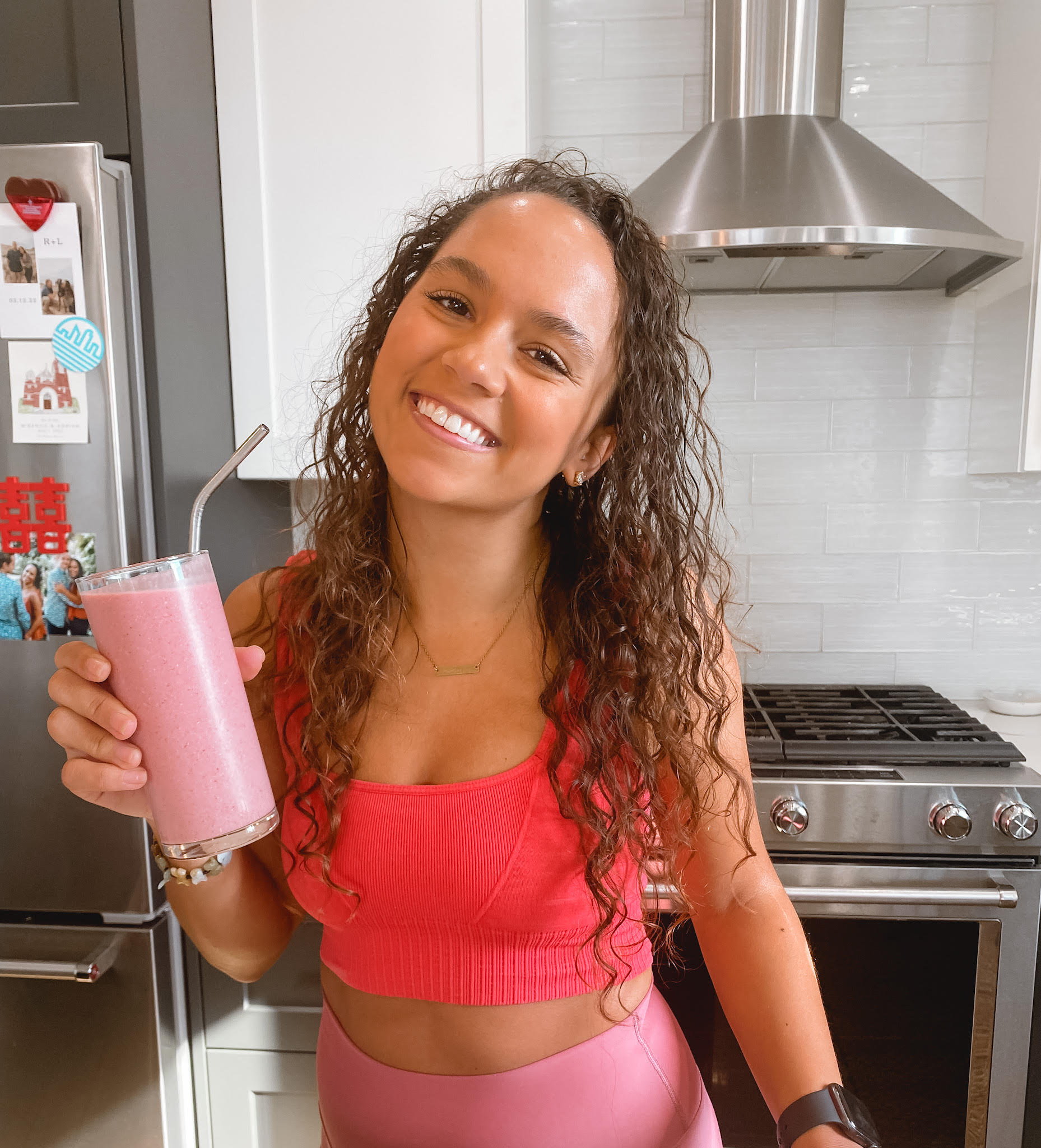 Easy Valentine’s Inspired Strawberry Banana Smoothie